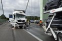 Schwerer LKW VU PKlemm A 4 Rich Olpe auf der Rodenkirchener Bruecke P156